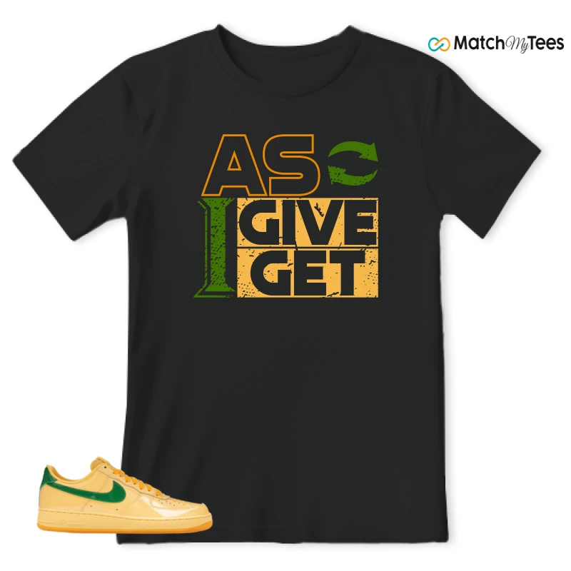 NIKE AIR FORCE 1 LOW PATENT LEATHER TOPAZ GOLD SNEAKER Matching Tees t-shirt