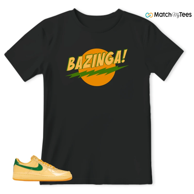 NIKE AIR FORCE 1 LOW PATENT LEATHER TOPAZ GOLD SNEAKER Matching Tees t-shirt