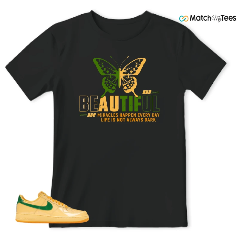 NIKE AIR FORCE 1 LOW PATENT LEATHER TOPAZ GOLD SNEAKER Matching Tees t-shirt
