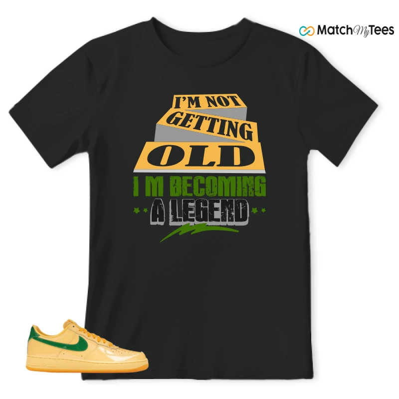 NIKE AIR FORCE 1 LOW PATENT LEATHER TOPAZ GOLD SNEAKER Matching Tees t-shirt