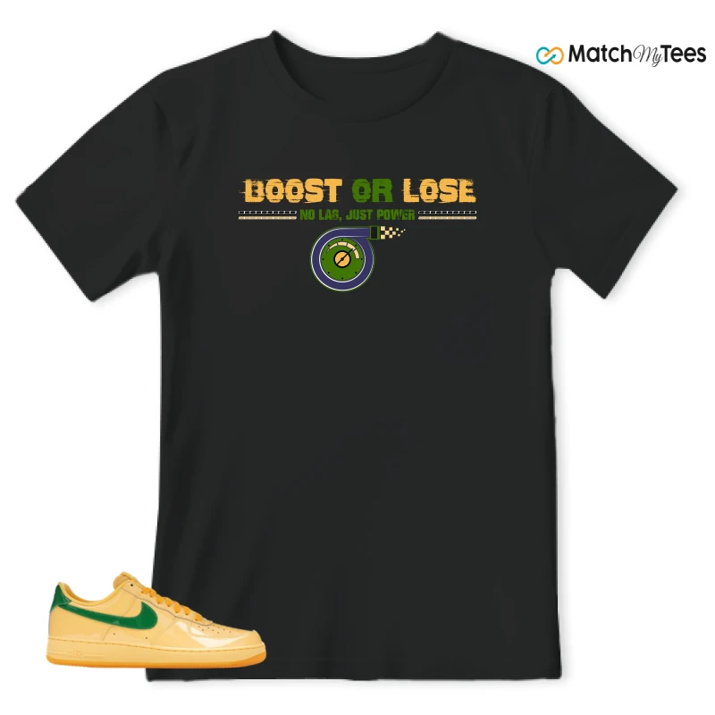 NIKE AIR FORCE 1 LOW PATENT LEATHER TOPAZ GOLD SNEAKER Matching Tees t-shirt