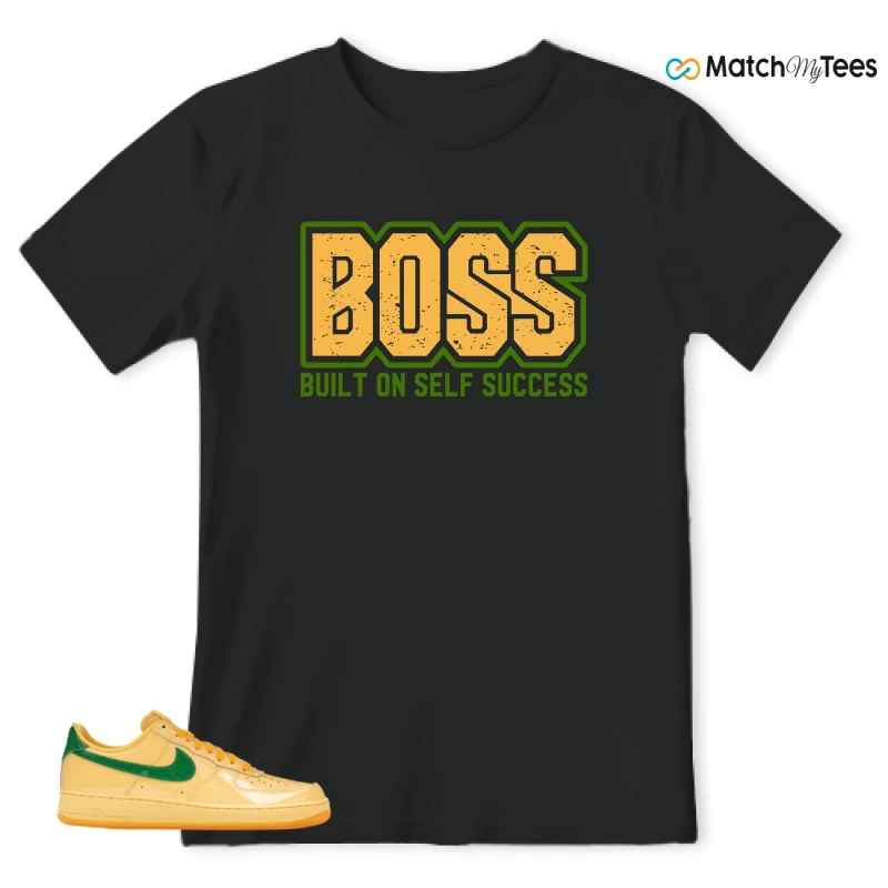NIKE AIR FORCE 1 LOW PATENT LEATHER TOPAZ GOLD SNEAKER Matching Tees t-shirt