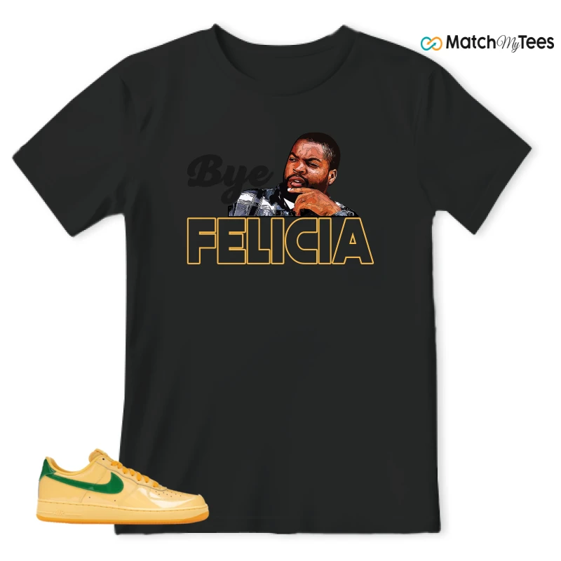 NIKE AIR FORCE 1 LOW PATENT LEATHER TOPAZ GOLD SNEAKER Matching Tees t-shirt