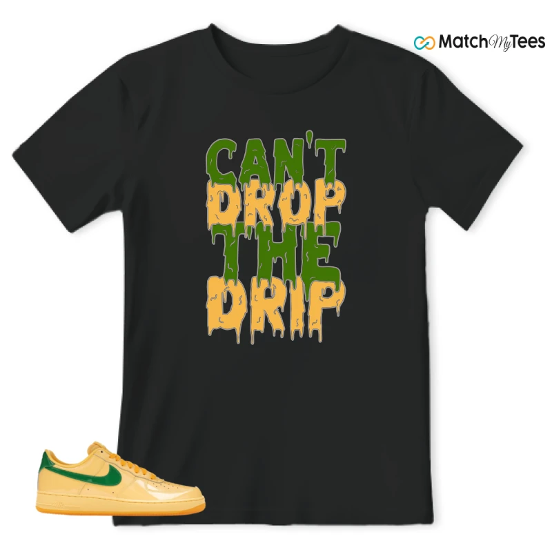 NIKE AIR FORCE 1 LOW PATENT LEATHER TOPAZ GOLD SNEAKER Matching Tees t-shirt