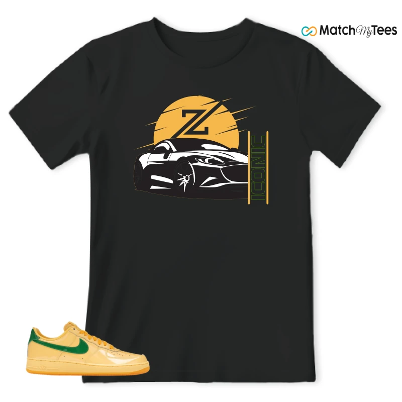 NIKE AIR FORCE 1 LOW PATENT LEATHER TOPAZ GOLD SNEAKER Matching Tees t-shirt