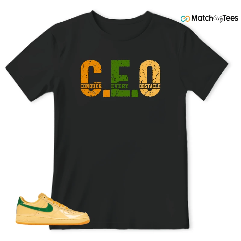 NIKE AIR FORCE 1 LOW PATENT LEATHER TOPAZ GOLD SNEAKER Matching Tees t-shirt