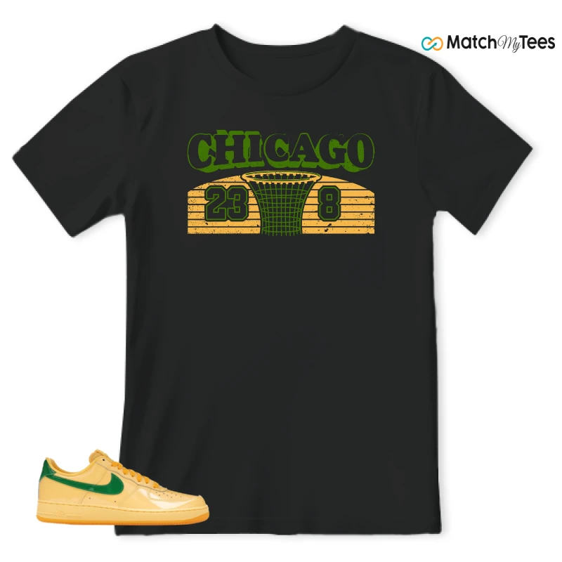 NIKE AIR FORCE 1 LOW PATENT LEATHER TOPAZ GOLD SNEAKER Matching Tees t-shirt