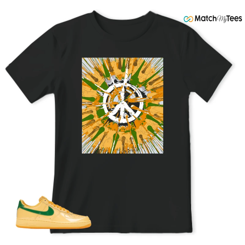 NIKE AIR FORCE 1 LOW PATENT LEATHER TOPAZ GOLD SNEAKER Matching Tees t-shirt
