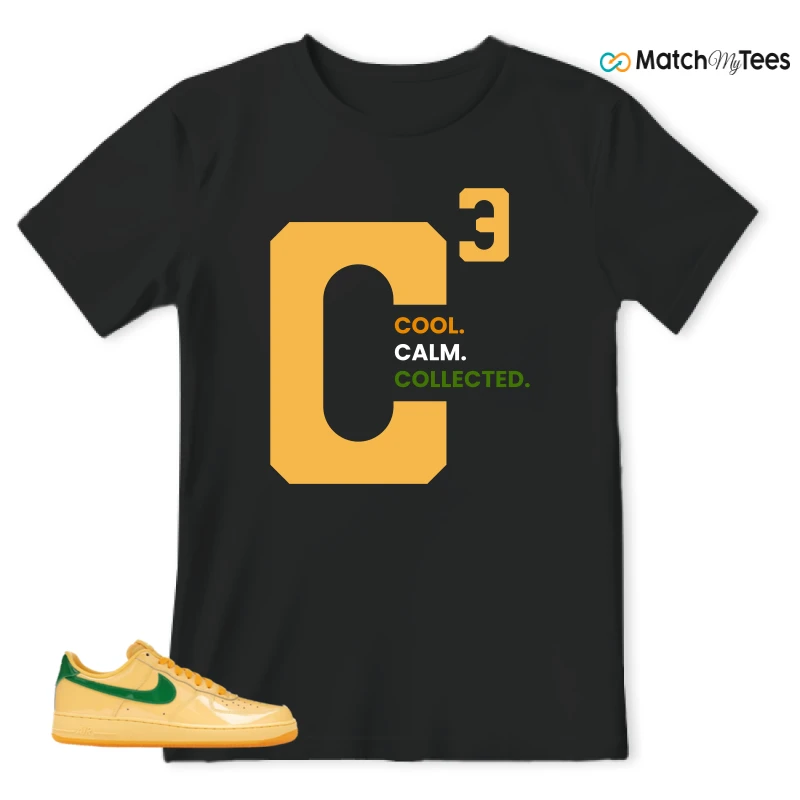 NIKE AIR FORCE 1 LOW PATENT LEATHER TOPAZ GOLD SNEAKER Matching Tees t-shirt