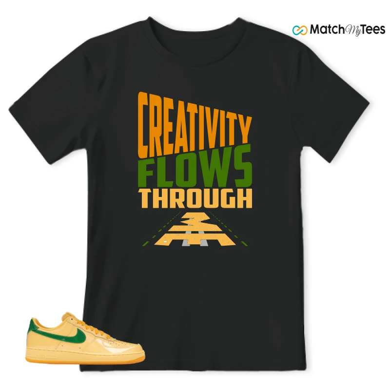 NIKE AIR FORCE 1 LOW PATENT LEATHER TOPAZ GOLD SNEAKER Matching Tees t-shirt