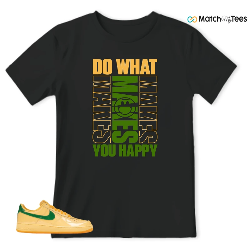 NIKE AIR FORCE 1 LOW PATENT LEATHER TOPAZ GOLD SNEAKER Matching Tees t-shirt