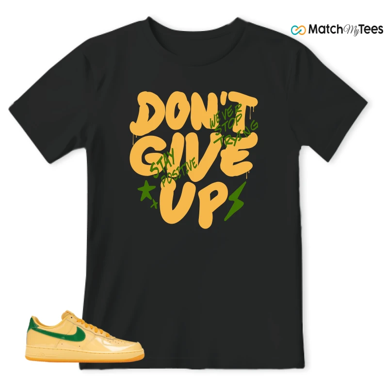 NIKE AIR FORCE 1 LOW PATENT LEATHER TOPAZ GOLD SNEAKER Matching Tees t-shirt