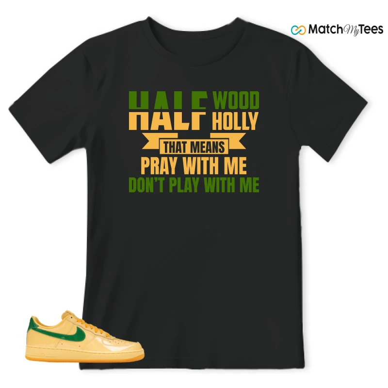 NIKE AIR FORCE 1 LOW PATENT LEATHER TOPAZ GOLD SNEAKER Matching Tees t-shirt