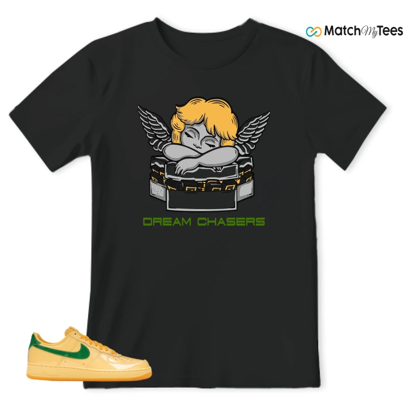 NIKE AIR FORCE 1 LOW PATENT LEATHER TOPAZ GOLD SNEAKER Matching Tees t-shirt