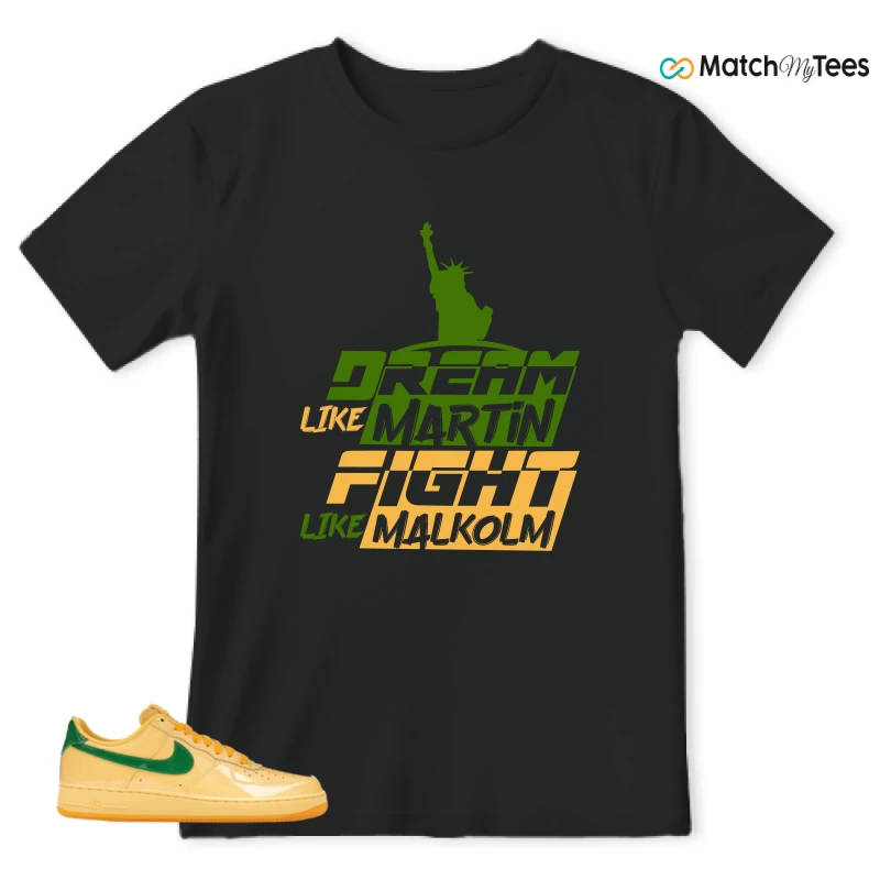 NIKE AIR FORCE 1 LOW PATENT LEATHER TOPAZ GOLD SNEAKER Matching Tees t-shirt