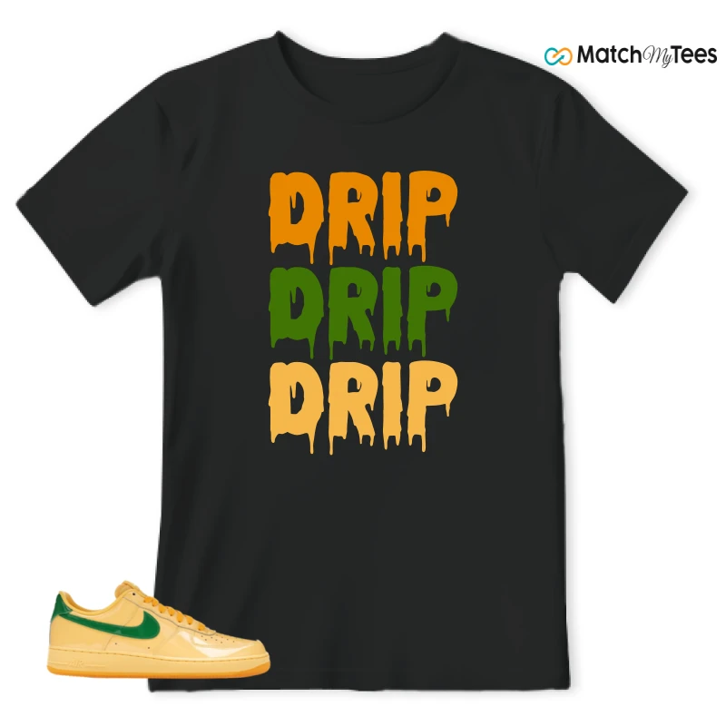 NIKE AIR FORCE 1 LOW PATENT LEATHER TOPAZ GOLD SNEAKER Matching Tees t-shirt