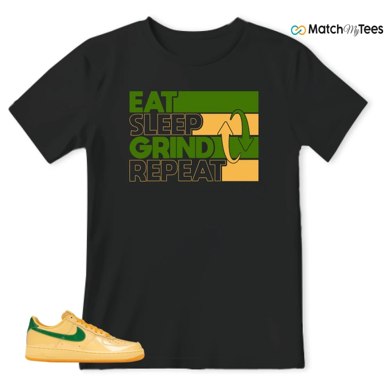 NIKE AIR FORCE 1 LOW PATENT LEATHER TOPAZ GOLD SNEAKER Matching Tees t-shirt