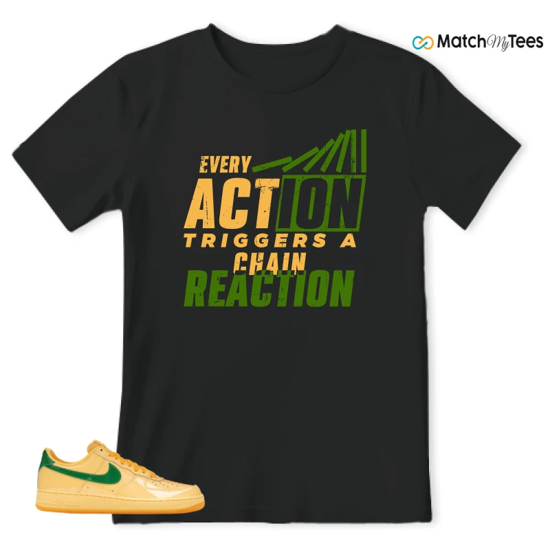 NIKE AIR FORCE 1 LOW PATENT LEATHER TOPAZ GOLD SNEAKER Matching Tees t-shirt