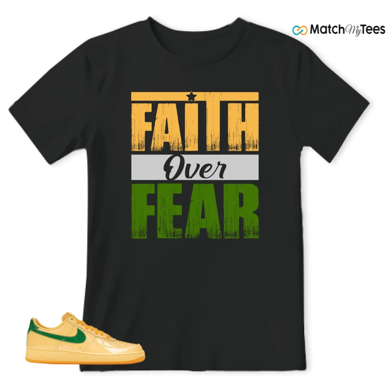 NIKE AIR FORCE 1 LOW PATENT LEATHER TOPAZ GOLD SNEAKER Matching Tees t-shirt