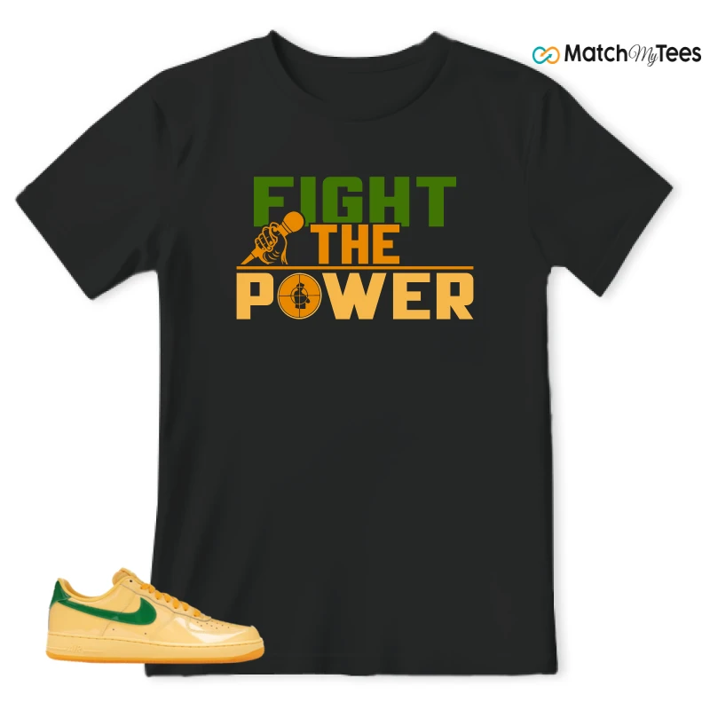NIKE AIR FORCE 1 LOW PATENT LEATHER TOPAZ GOLD SNEAKER Matching Tees t-shirt