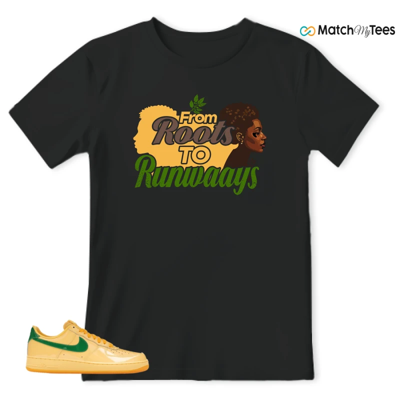NIKE AIR FORCE 1 LOW PATENT LEATHER TOPAZ GOLD SNEAKER Matching Tees t-shirt