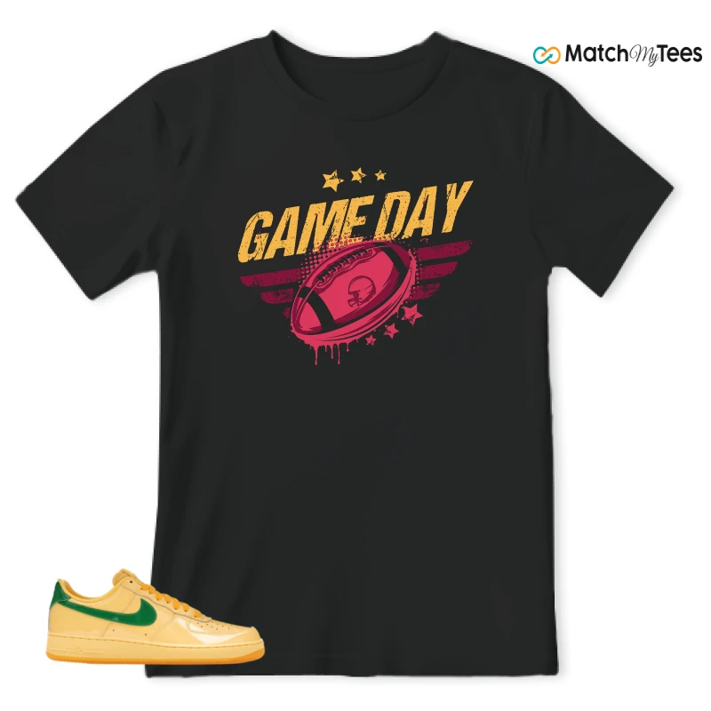 NIKE AIR FORCE 1 LOW PATENT LEATHER TOPAZ GOLD SNEAKER Matching Tees t-shirt