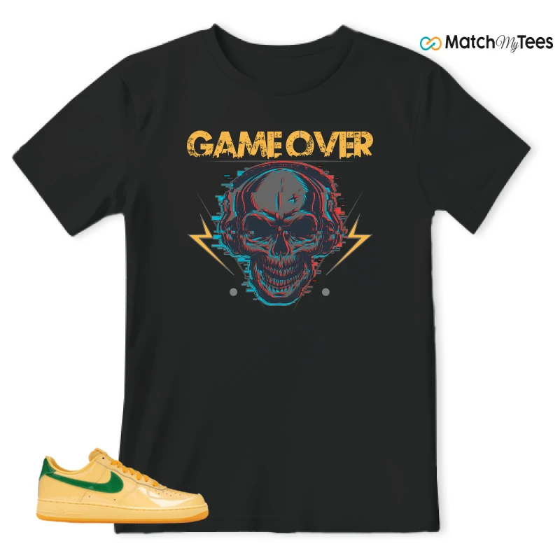 NIKE AIR FORCE 1 LOW PATENT LEATHER TOPAZ GOLD SNEAKER Matching Tees t-shirt
