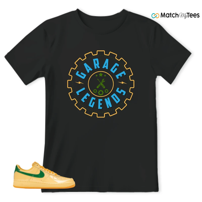 NIKE AIR FORCE 1 LOW PATENT LEATHER TOPAZ GOLD SNEAKER Matching Tees t-shirt