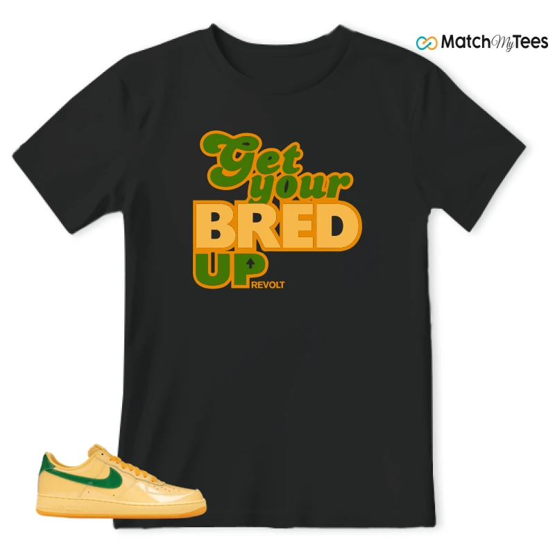 NIKE AIR FORCE 1 LOW PATENT LEATHER TOPAZ GOLD SNEAKER Matching Tees t-shirt