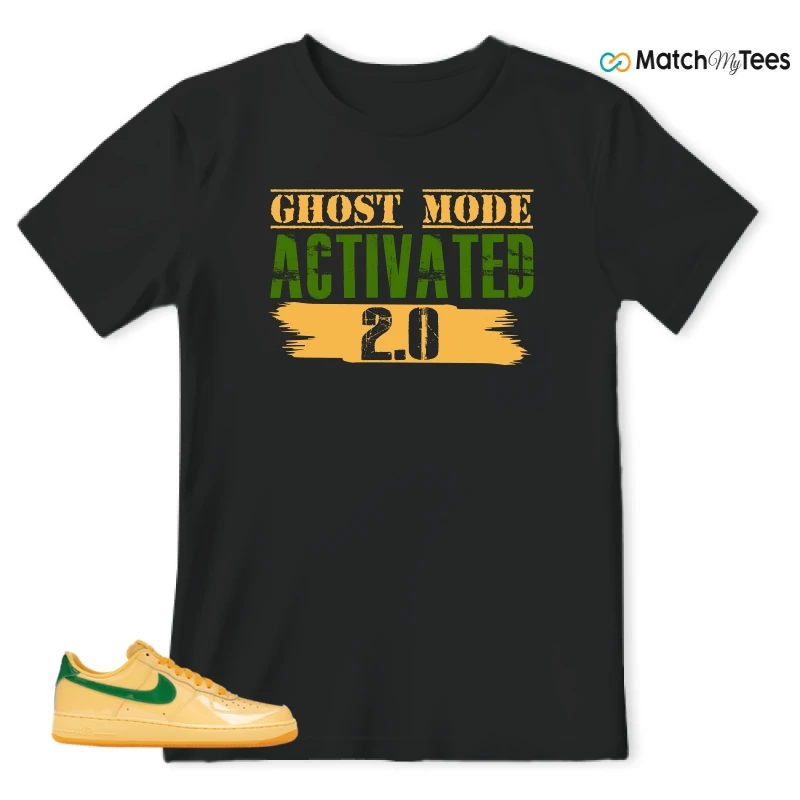 NIKE AIR FORCE 1 LOW PATENT LEATHER TOPAZ GOLD SNEAKER Matching Tees t-shirt