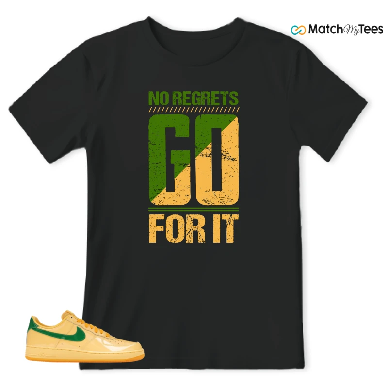 NIKE AIR FORCE 1 LOW PATENT LEATHER TOPAZ GOLD SNEAKER Matching Tees t-shirt
