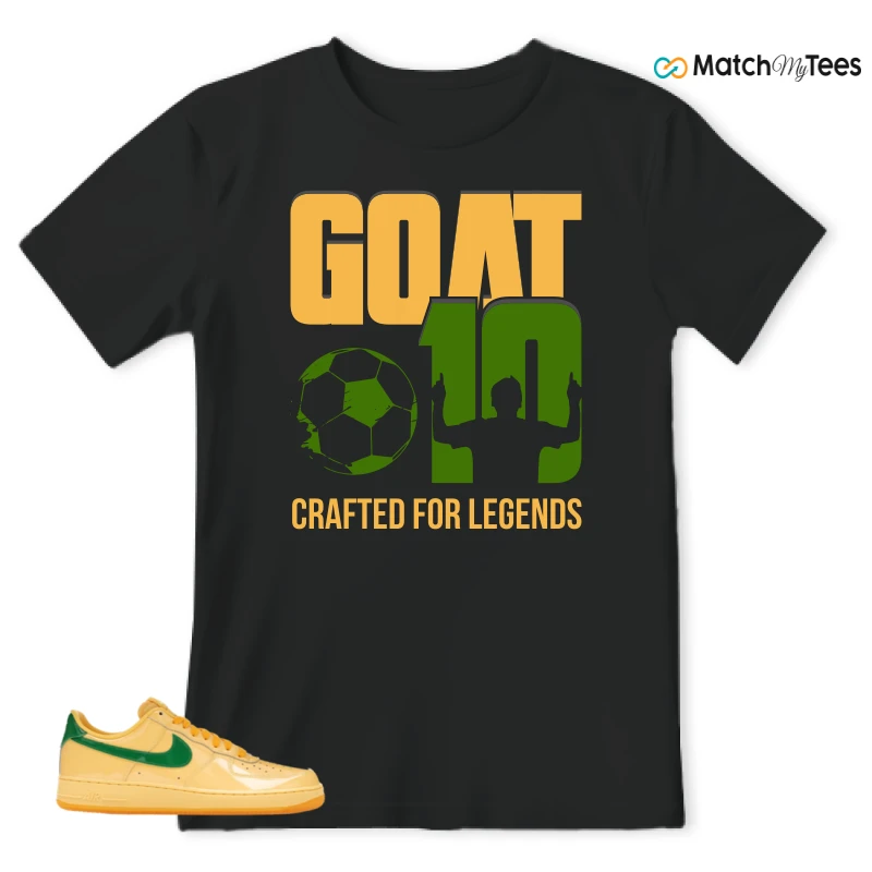 NIKE AIR FORCE 1 LOW PATENT LEATHER TOPAZ GOLD SNEAKER Matching Tees t-shirt