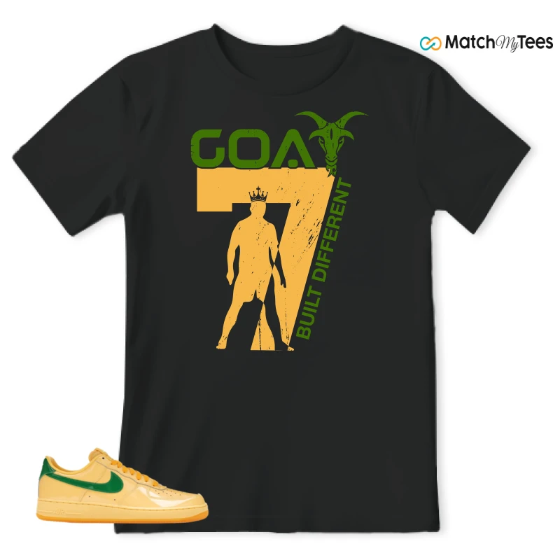 NIKE AIR FORCE 1 LOW PATENT LEATHER TOPAZ GOLD SNEAKER Matching Tees t-shirt