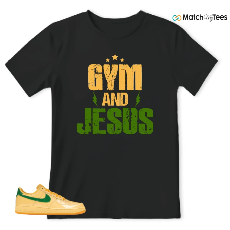 NIKE AIR FORCE 1 LOW PATENT LEATHER TOPAZ GOLD SNEAKER Matching Tees t-shirt