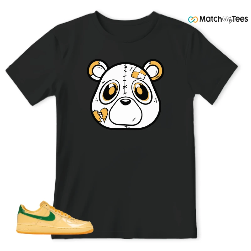 NIKE AIR FORCE 1 LOW PATENT LEATHER TOPAZ GOLD SNEAKER Matching Tees t-shirt