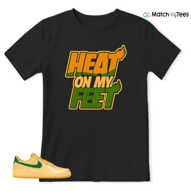 NIKE AIR FORCE 1 LOW PATENT LEATHER TOPAZ GOLD SNEAKER Matching Tees t-shirt