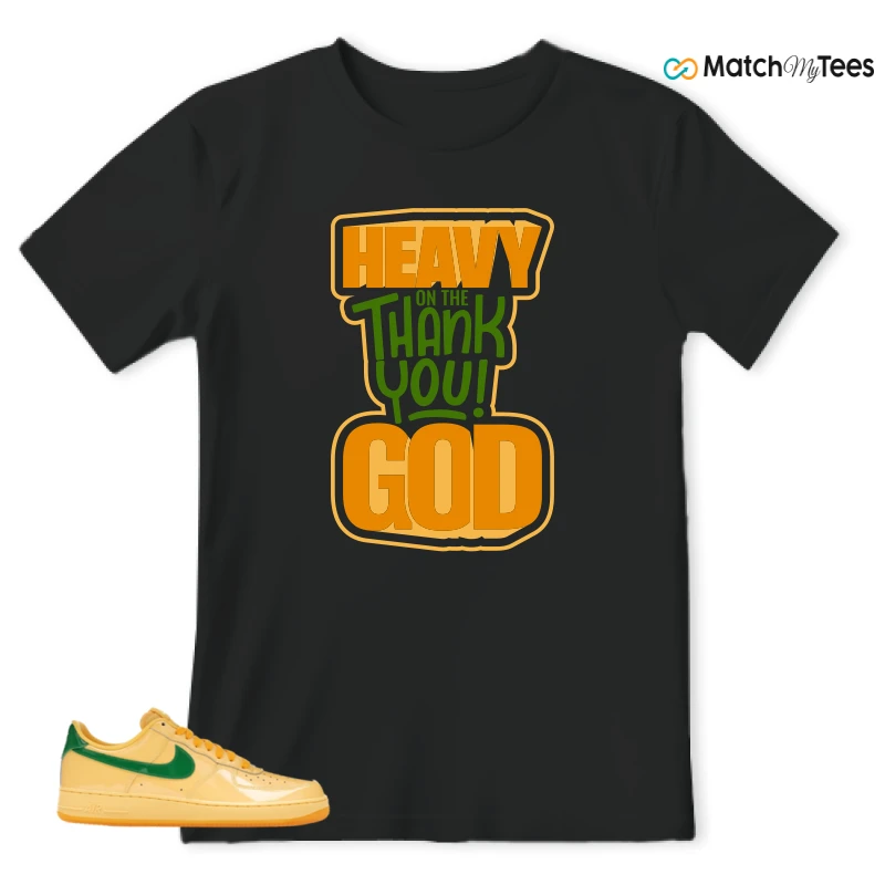 NIKE AIR FORCE 1 LOW PATENT LEATHER TOPAZ GOLD SNEAKER Matching Tees t-shirt