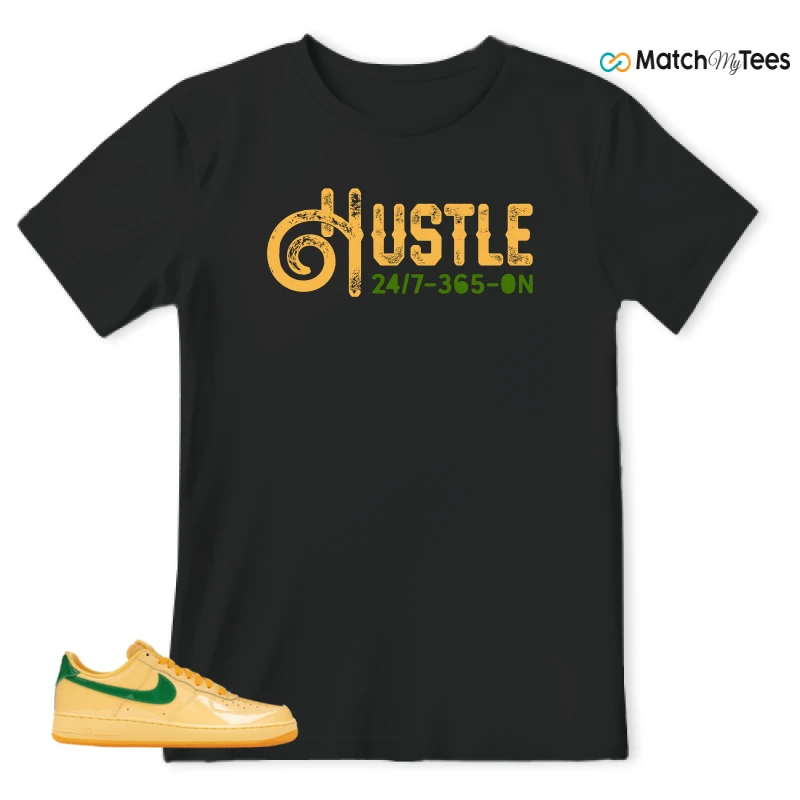 NIKE AIR FORCE 1 LOW PATENT LEATHER TOPAZ GOLD SNEAKER Matching Tees t-shirt