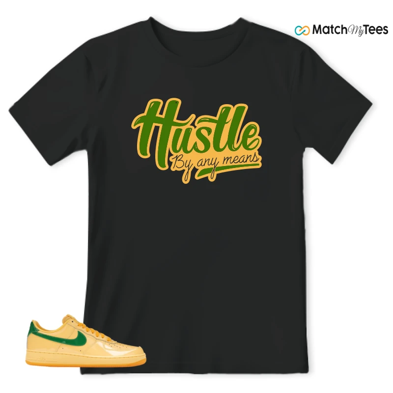 NIKE AIR FORCE 1 LOW PATENT LEATHER TOPAZ GOLD SNEAKER Matching Tees t-shirt