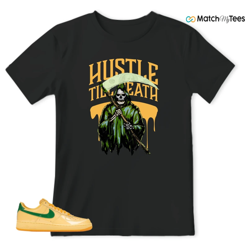 NIKE AIR FORCE 1 LOW PATENT LEATHER TOPAZ GOLD SNEAKER Matching Tees t-shirt