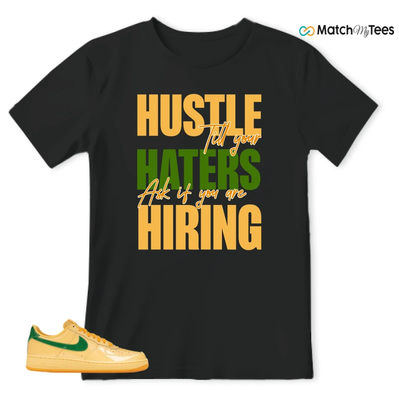 NIKE AIR FORCE 1 LOW PATENT LEATHER TOPAZ GOLD SNEAKER Matching Tees t-shirt