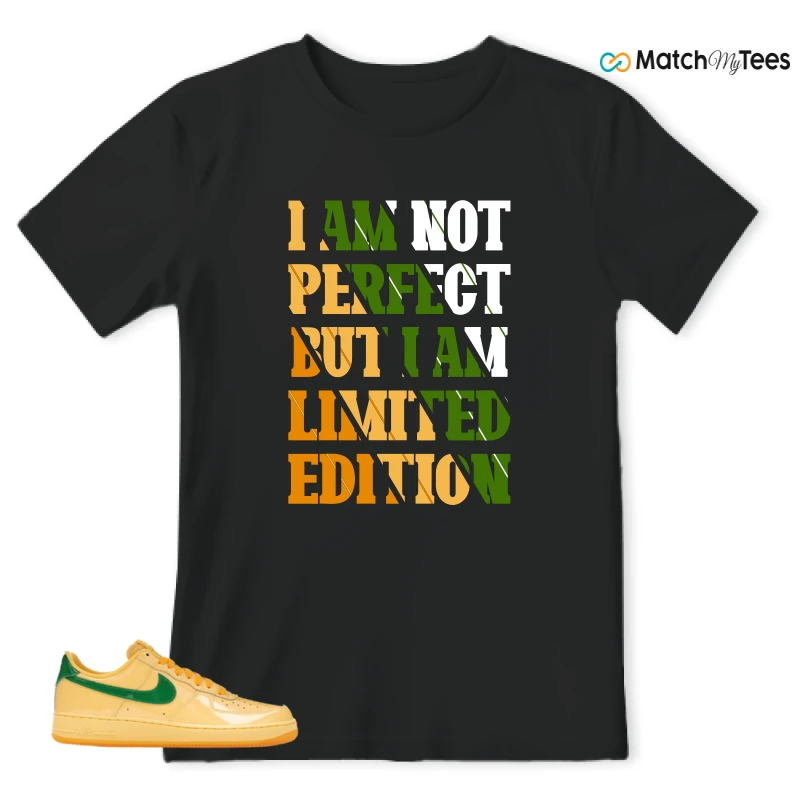 NIKE AIR FORCE 1 LOW PATENT LEATHER TOPAZ GOLD SNEAKER Matching Tees t-shirt