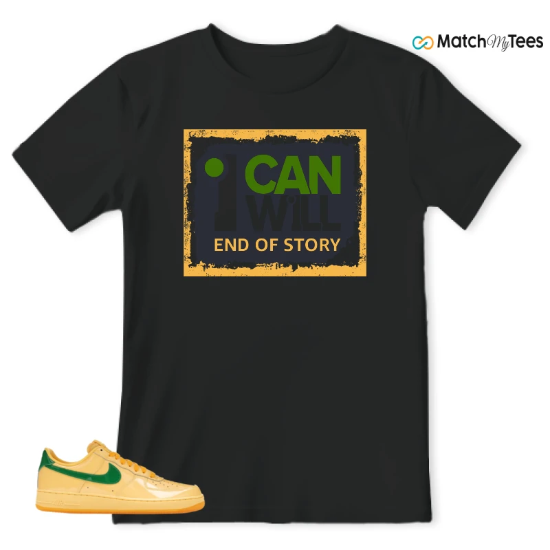 NIKE AIR FORCE 1 LOW PATENT LEATHER TOPAZ GOLD SNEAKER Matching Tees t-shirt