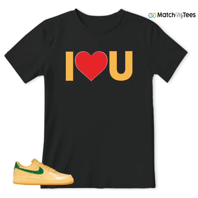 NIKE AIR FORCE 1 LOW PATENT LEATHER TOPAZ GOLD SNEAKER Matching Tees t-shirt