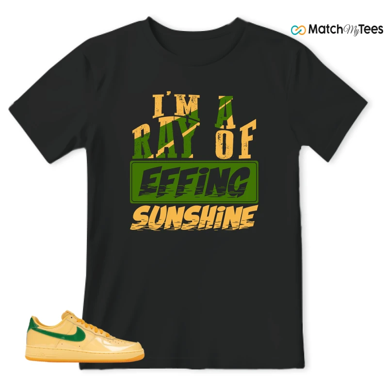NIKE AIR FORCE 1 LOW PATENT LEATHER TOPAZ GOLD SNEAKER Matching Tees t-shirt