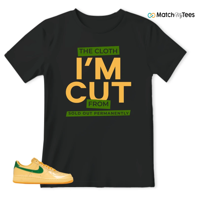 NIKE AIR FORCE 1 LOW PATENT LEATHER TOPAZ GOLD SNEAKER Matching Tees t-shirt