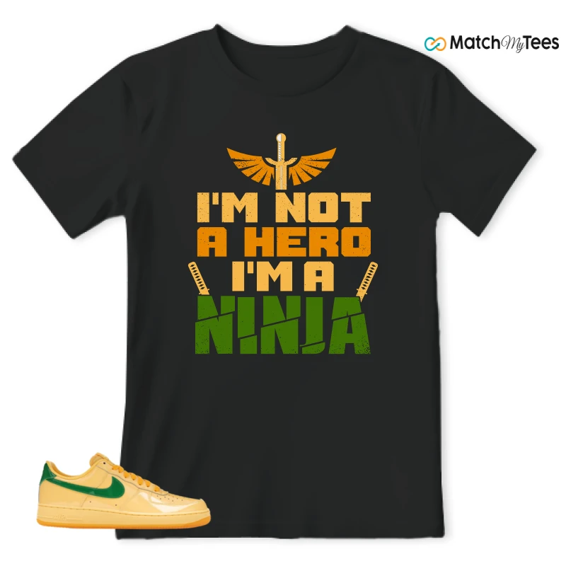 NIKE AIR FORCE 1 LOW PATENT LEATHER TOPAZ GOLD SNEAKER Matching Tees t-shirt