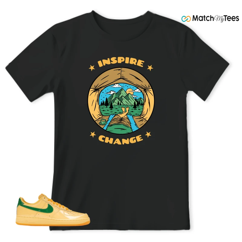 NIKE AIR FORCE 1 LOW PATENT LEATHER TOPAZ GOLD SNEAKER Matching Tees t-shirt