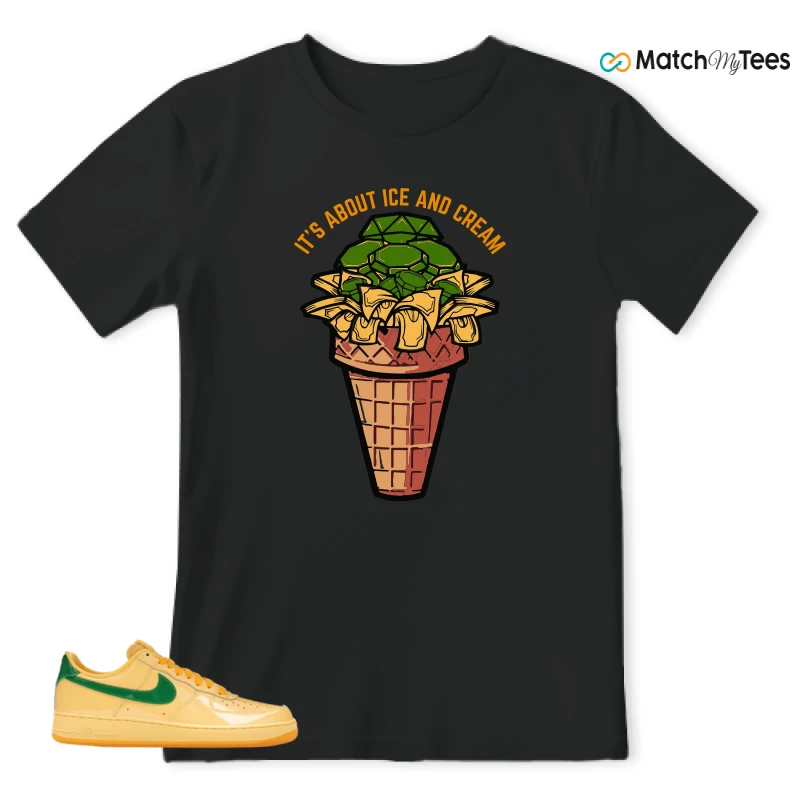 NIKE AIR FORCE 1 LOW PATENT LEATHER TOPAZ GOLD SNEAKER Matching Tees t-shirt