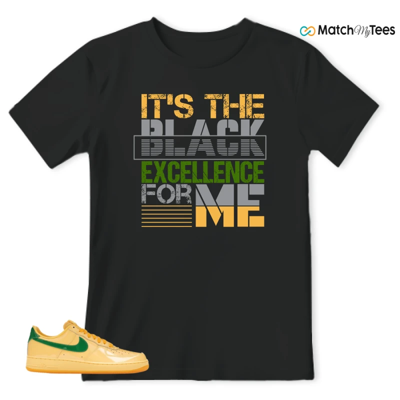 NIKE AIR FORCE 1 LOW PATENT LEATHER TOPAZ GOLD SNEAKER Matching Tees t-shirt